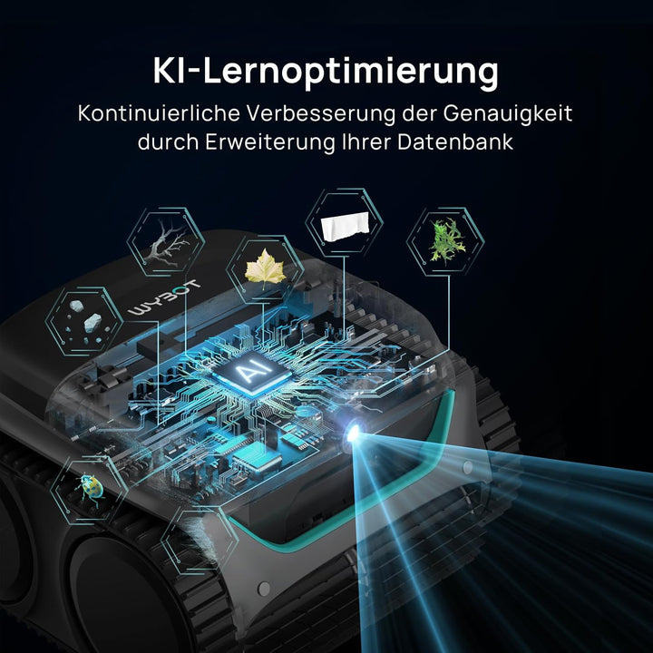 WYBOT (Neues Modell) C2 Vision-A Kabelloser Poolroboter Akku mit KI-Kamera, 8 Modi, starker Saugkraf