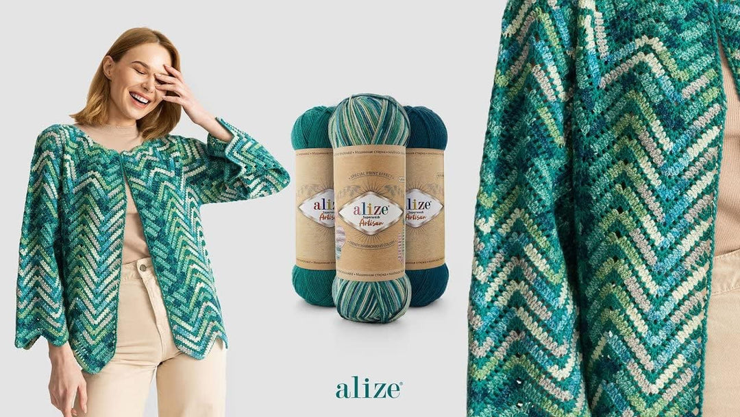 Alize 5x 100g Superwash Artisan Türkische Premium Sockenwolle Wolle 75% SW Wool - 25% Polyamide Hand