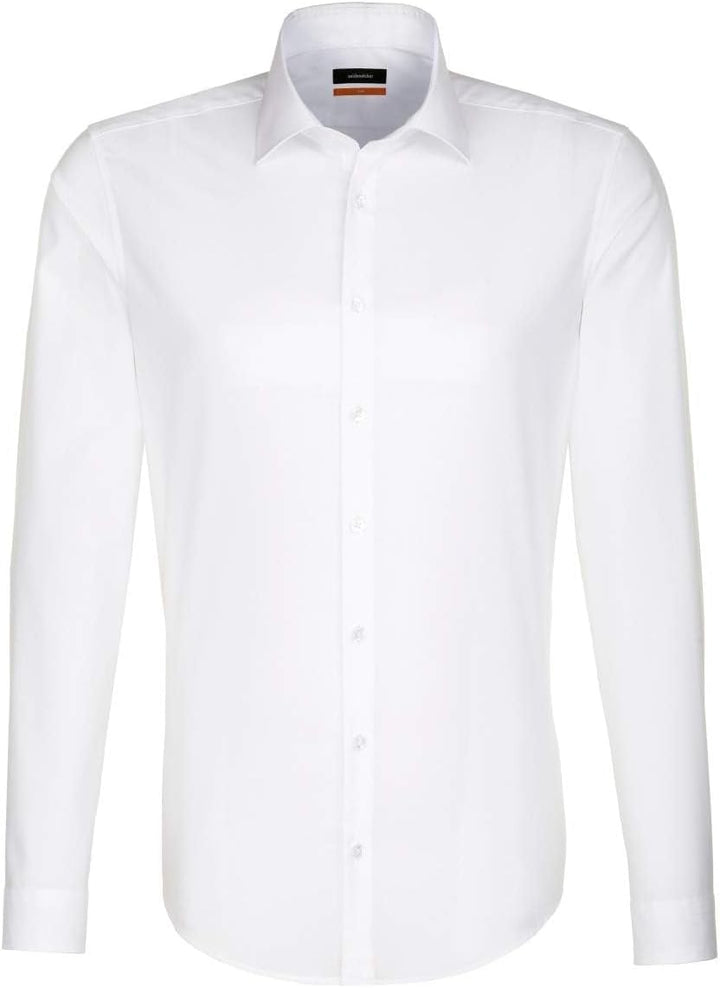 Seidensticker Herren Business-Hemd - Slim Fit Bügelfrei Kent-Kragen Langarm 100% Baumwolle Shaped