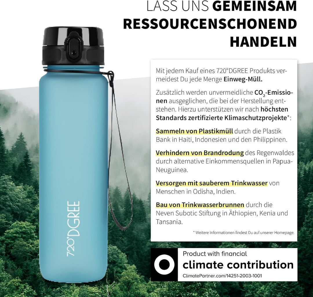 720°DGREE Trinkflasche “uberBottle“ +Sieb - 350ml, 500ml, 650ml, 1000ml, 1,5l, 2l - BPA-Frei - Wasse