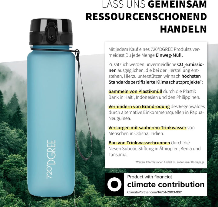 720°DGREE Trinkflasche “uberBottle“ +Sieb - 350ml, 500ml, 650ml, 1000ml, 1,5l, 2l - BPA-Frei - Wasse