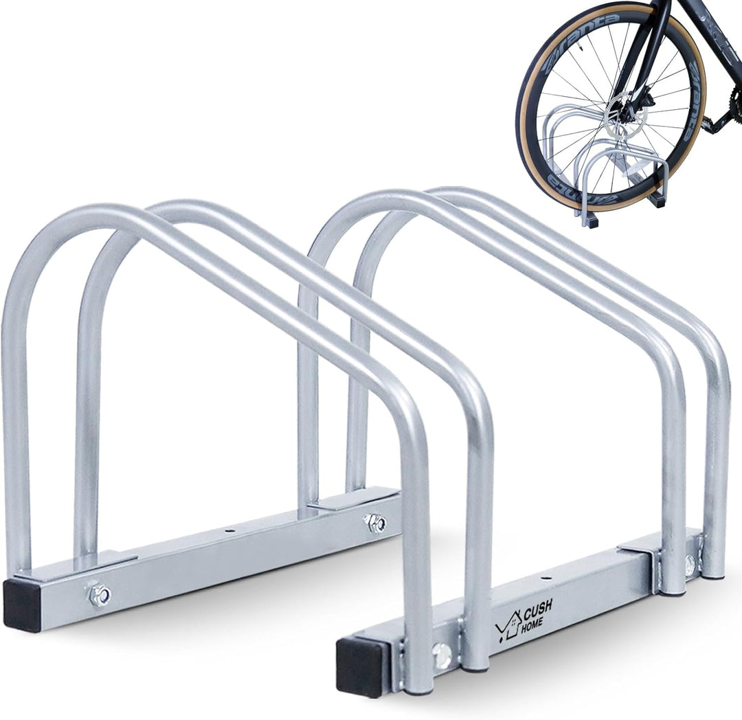 CCLIFE Fahrradständer Boden für 2 Fahrräder mit Reifenbreiten bis 65 mm Eisen Fahrradhalter 40 x 32