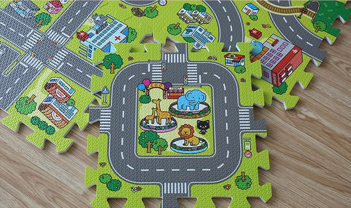 9 stücke Baby Eva Schaum Puzzle Matte für Kinder. Rennbahn Spielmatte. 9 Stück. 30 x 30 x 1 cm. je d