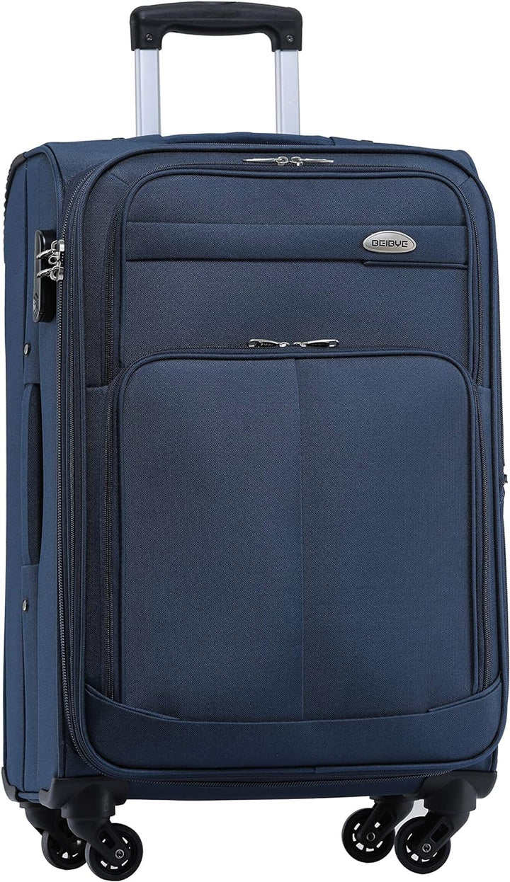 BEIBYE 4 Rollen Reisekoffer 3tlg.Stoffkoffer Handgepäck Kindergepäck Gepäck Koffer Trolley Set-XL-L-