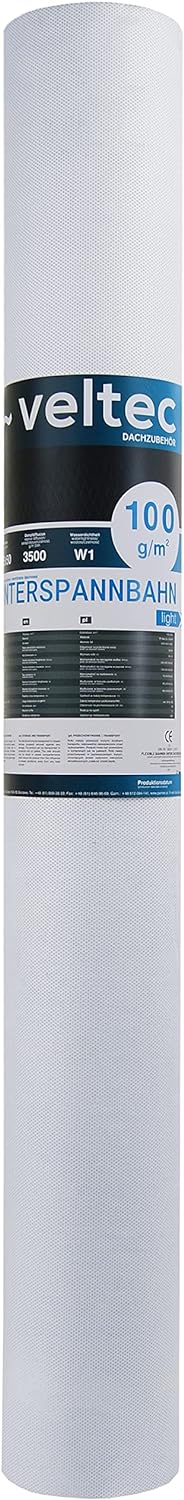 Unterdeckbahn Unterspannbahn ~ veltec light Sd=0,03 m 100 g/m2 (75 m2) /3-