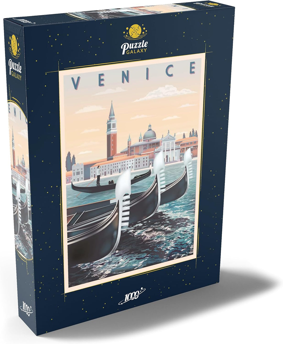 Venedig, Italien, Art Deco Style Vintage Poster, Illustration - Premium 1000 Teile Puzzle - MyPuzzle