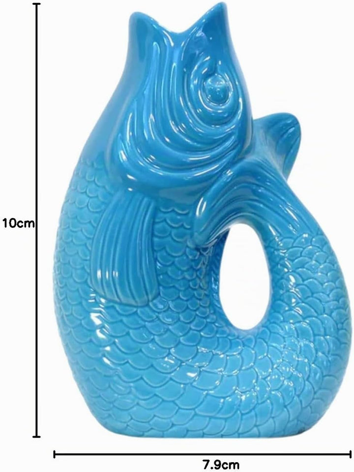 Gift Company - Monsieur Carafon -Vase/Blumenvase - Steingut - S - Lagoon/Blau - 17 x 10 x 24,3 cm -