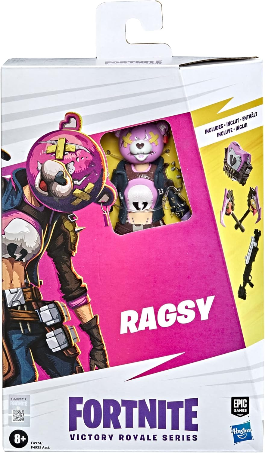 Hasbro Fortnite Victory Royale Series Ragsy 15 cm grosse Action-Figur zum Sammeln mit Accessoires, a