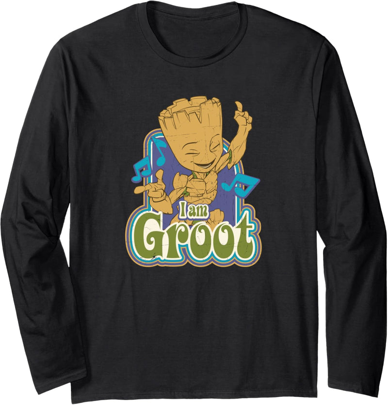 Marvel Guardians of the Galaxy I am Groot Vintage Music Langarmshirt