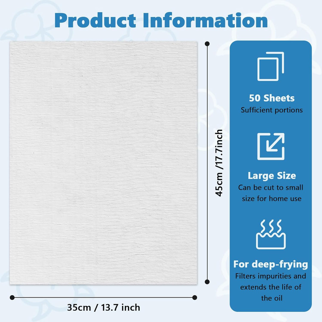 MXBAOHENG Ölfiltepapier 50 Stück Ölfilter für Fritteusen 35 * 45 cm verlängert die Lebensdauer des Ö