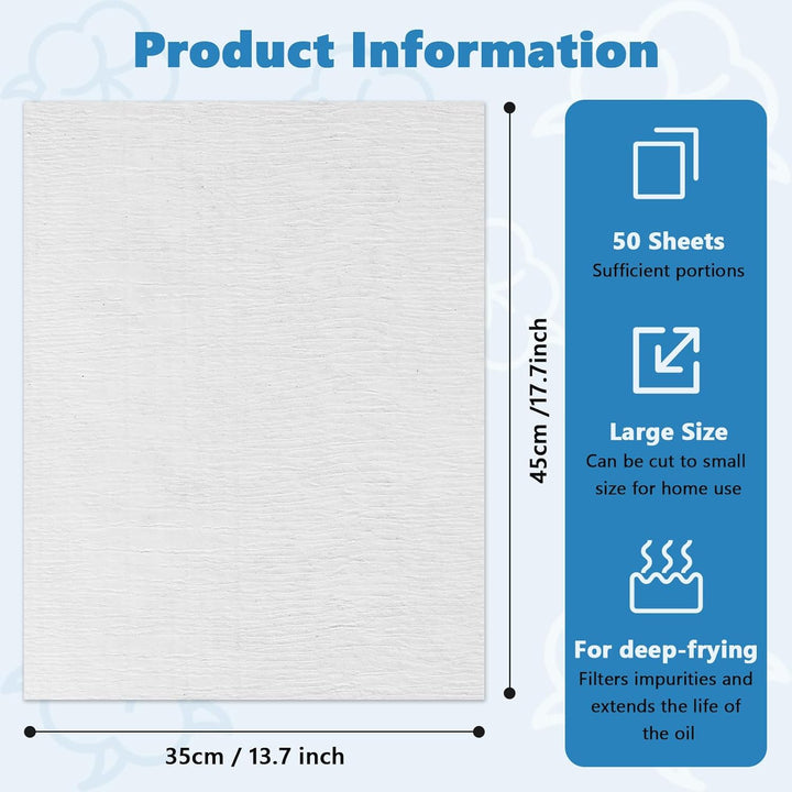 MXBAOHENG Ölfiltepapier 50 Stück Ölfilter für Fritteusen 35 * 45 cm verlängert die Lebensdauer des Ö
