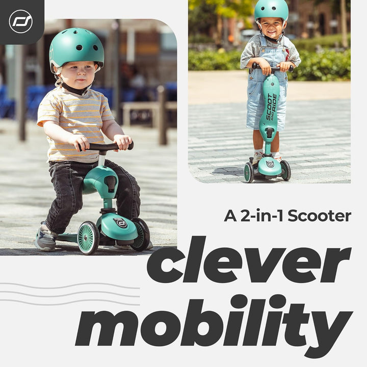 Scoot & Ride - Highwaykick 1 Children Adjustable Seated or Standing 2-in-1 Scooter Including Safety