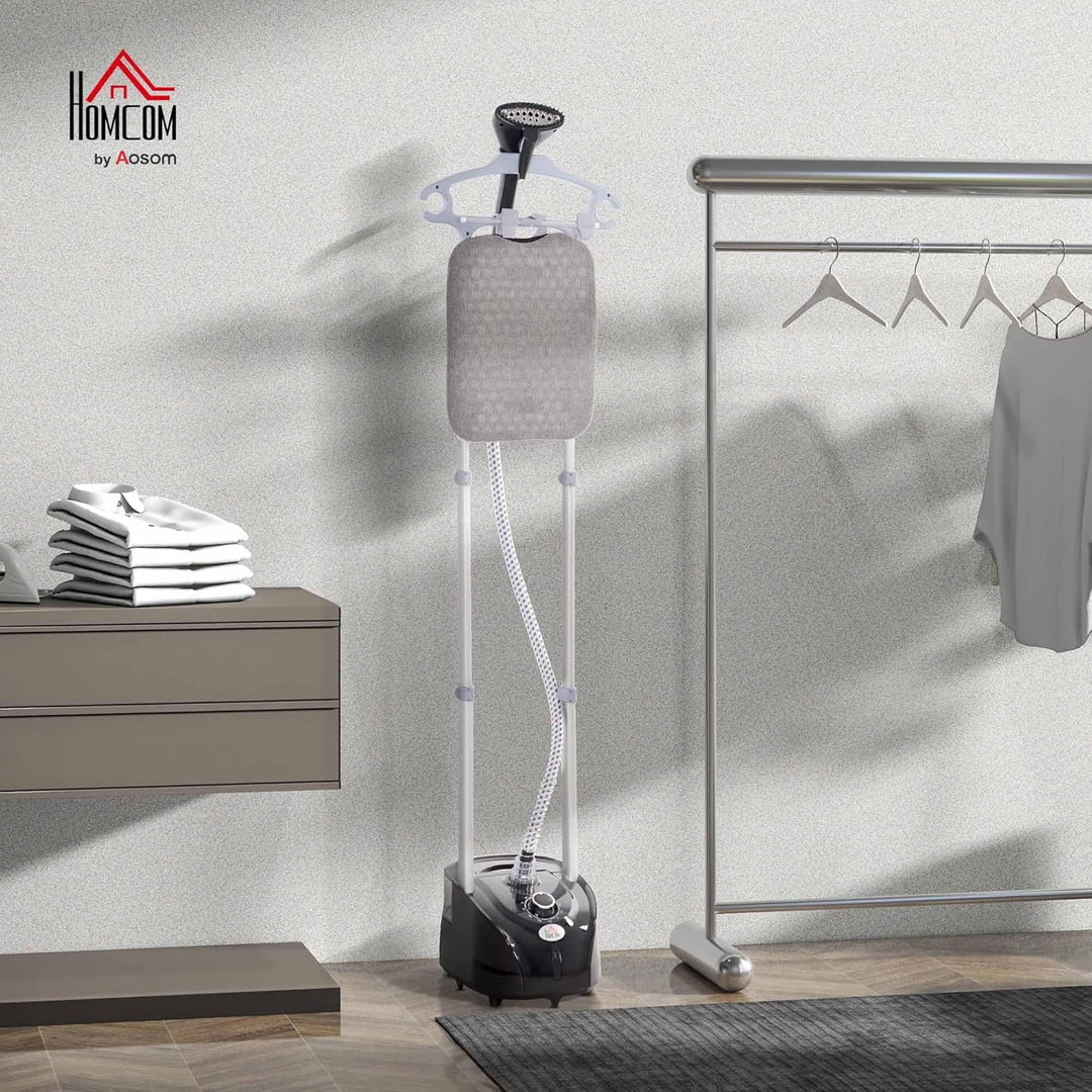HOMCOM Vertikaler Dampfglätter 1950 W 32g/min, 2 Liter Wassertank, Teleskopstange, vertikales Bügele
