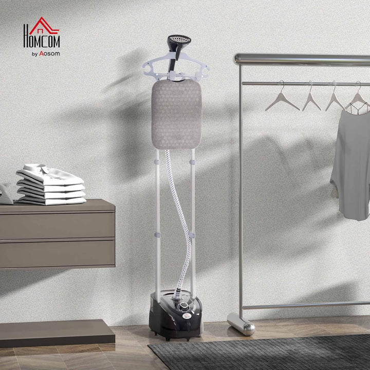 HOMCOM Vertikaler Dampfglätter 1950 W 32g/min, 2 Liter Wassertank, Teleskopstange, vertikales Bügele