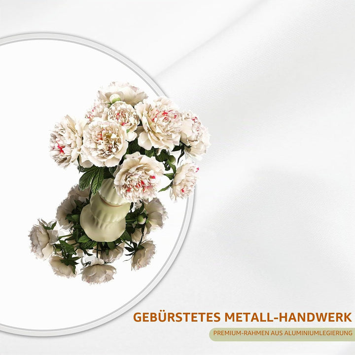 Wandspiegel 50cm mit weissem Rahmen, moderner runder Hängespiegel für Badezimmer Schlafzimmer Wohnzi