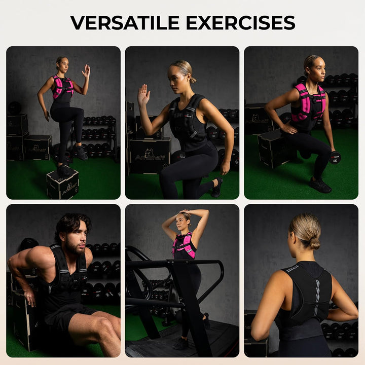 Amstaff Fitness Gewichtsweste – Gewichtsweste für Laufen, Krafttraining und Muskelaufbau, mit reflek