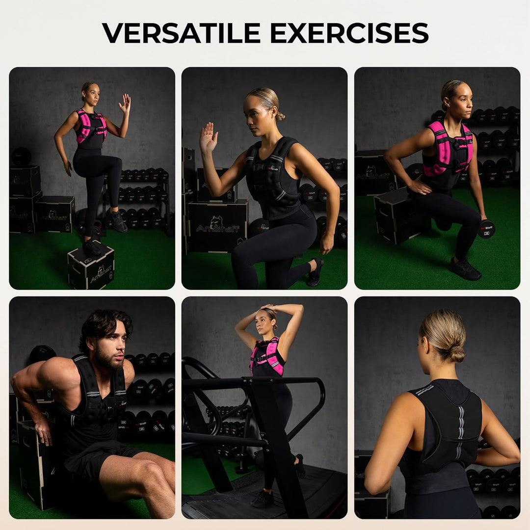 Amstaff Fitness Gewichtsweste – Gewichtsweste für Laufen, Krafttraining und Muskelaufbau, mit reflek