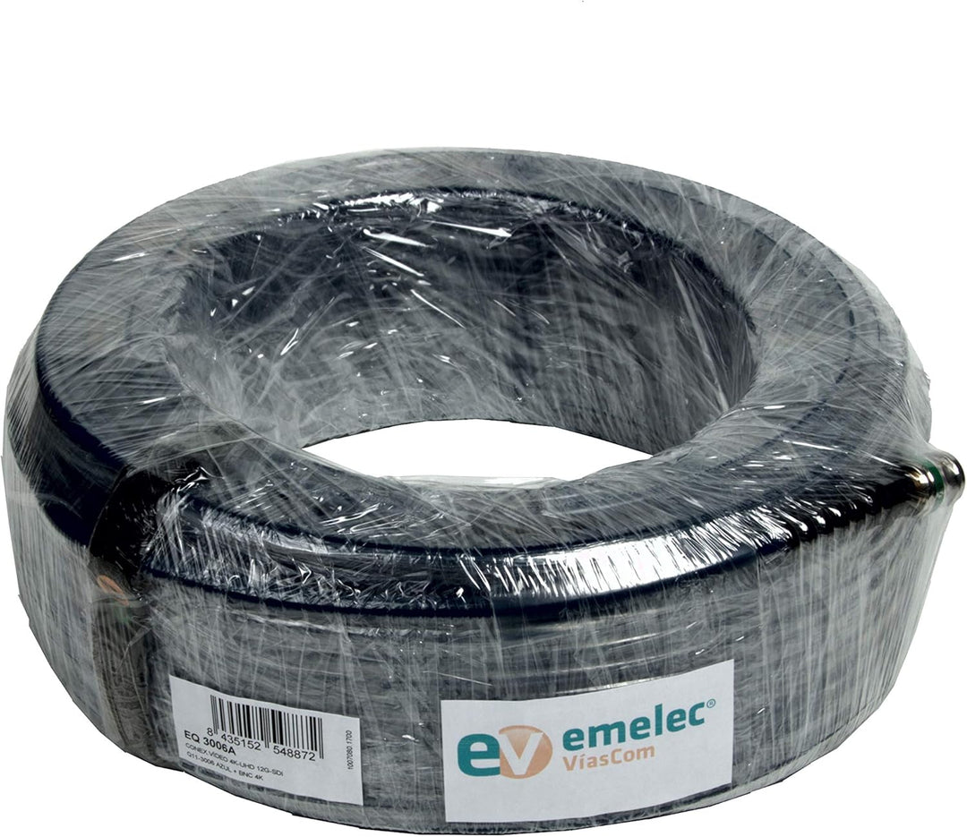 EQ3006A/0500 – 50,0 m 4K-UHD 12G-SDI (0,80/3,75/6,00) mit BNC 4K-UHD – einreihiger Leiter – Blau – F