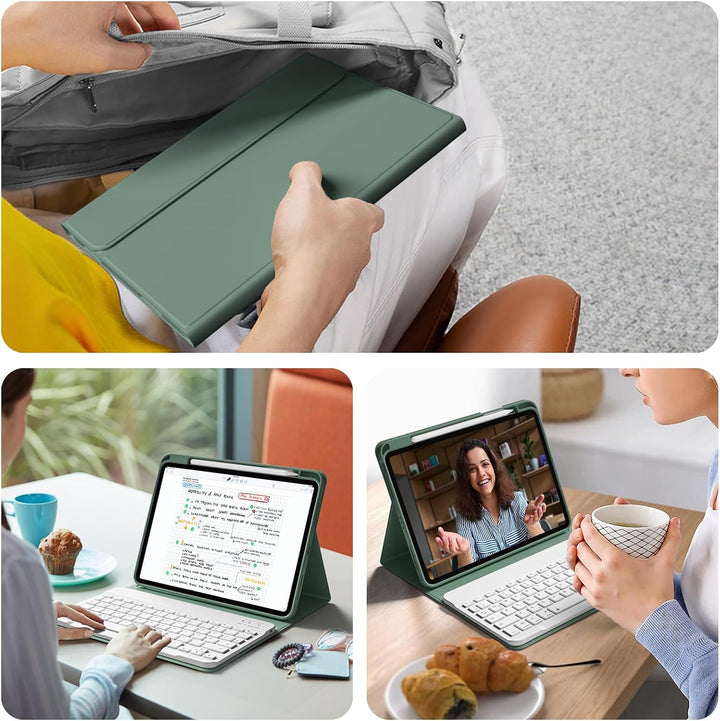 Hülle mit Tastatur für iPad Air 11 Zoll (2025 M3/2024 M2), iPad Air 5./4. Gen(2022/2020) 10.9 Zoll,