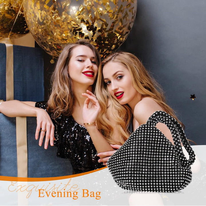 CORIOS Dreieckige Abendtasche Damen Unterarmtasche Shiny Strass Handtasche Diamant Clutch Bag Klein