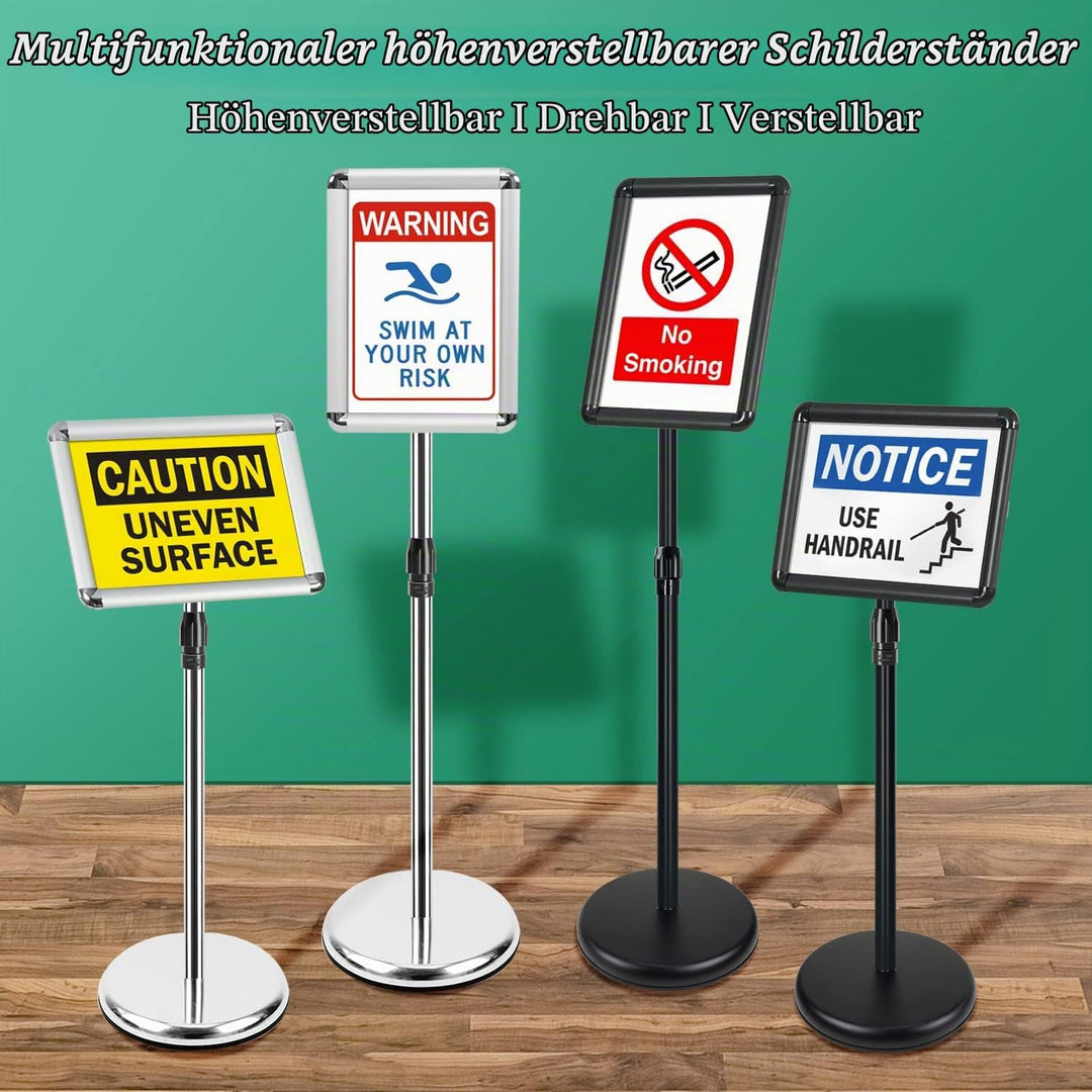 Mutualsign Infoständer A3 Aluminium Plakatständer Höhenverstellbar posterständer Informationsständer
