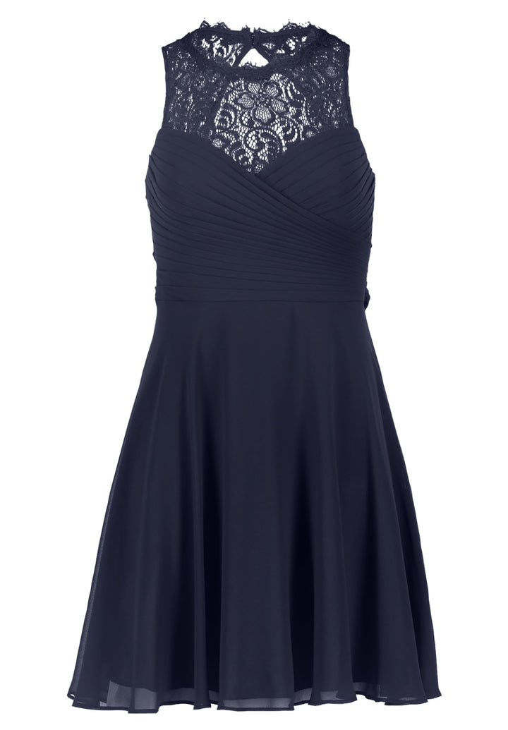 Vera Mont Damen Abendkleid mit Spitze 32 Blau, 32 Blau