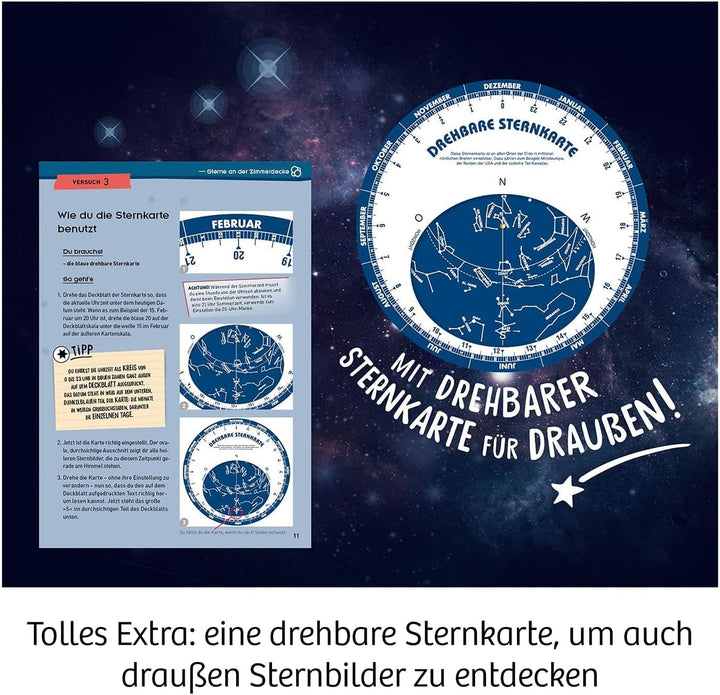 Kosmos 671549 Planetarium - Projektor mit 2 auswechselbaren Sternkarten, spannende Infos zu Sternen,