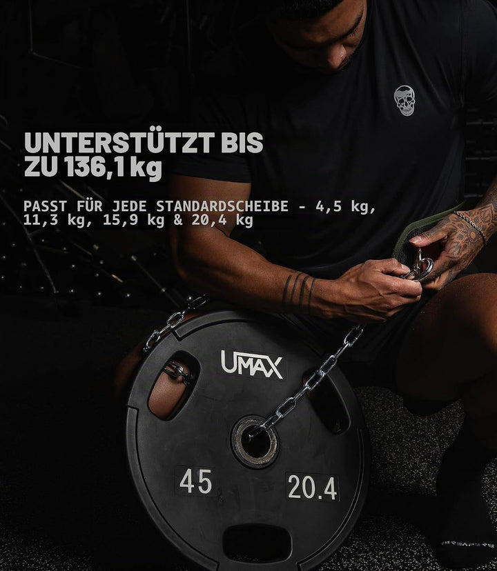 Gymreapers Dip-Gürtel mit Kette für Gewichtheben, Klimmzüge, Dips – robuste Stahlkette für zusätzlic