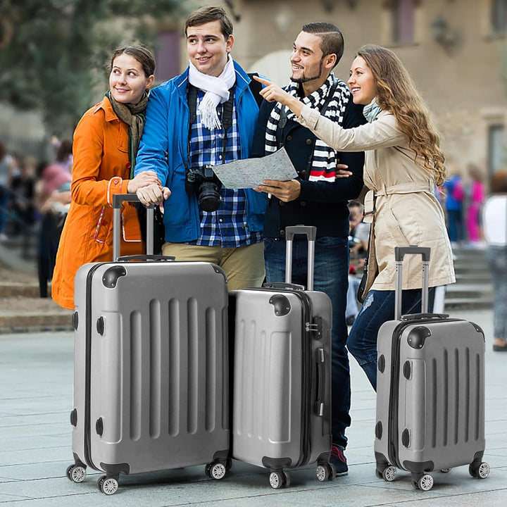 LALAHO Kofferset 3/4 teilig, Reisekoffer Set mit Kosmetikkoffer, Hartschalen Koffer Set aus ABS, Gep