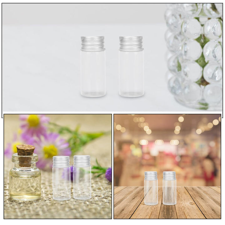 Tofficu Kleiner Glasfläschchen 10ml Kapazität mit Aluminiumdeckel aus Glas 24 Langlebig und Leicht z