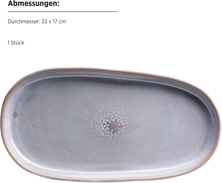 MÄSER Serie Elea, 3-tlg. Plattenset im Vintage-Look, flieder, Steinzeug