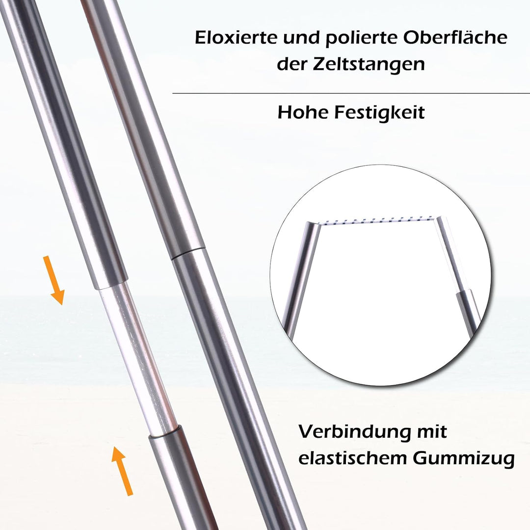 TRIWONDER 2 Stück Zeltstange, Alu Zeltstange Reparatur Set, Aluminium Tarp Pole Tarpstange, Aufstell