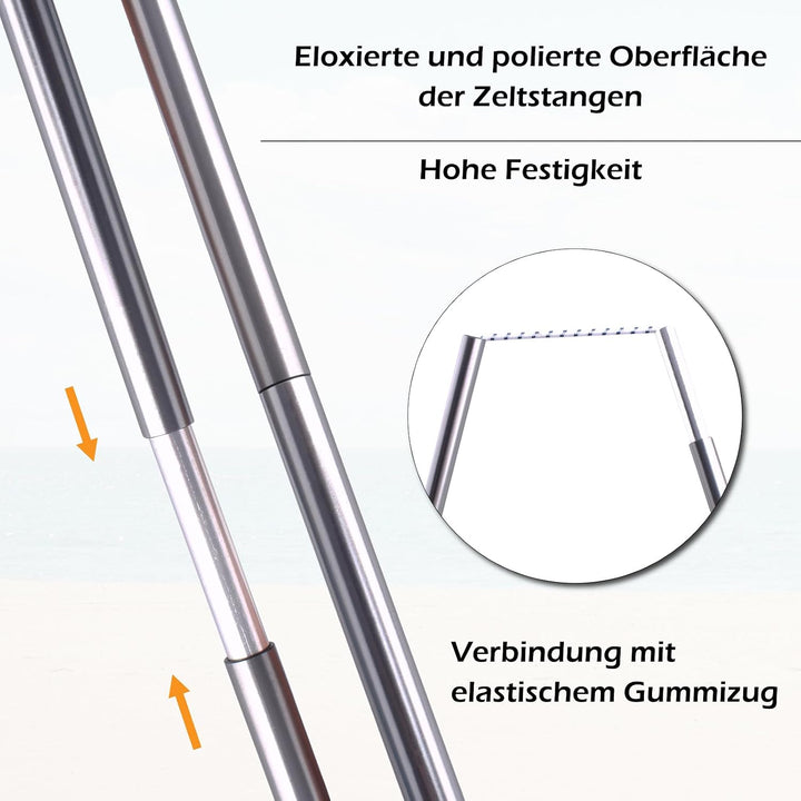 TRIWONDER 2 Stück Zeltstange, Alu Zeltstange Reparatur Set, Aluminium Tarp Pole Tarpstange, Aufstell