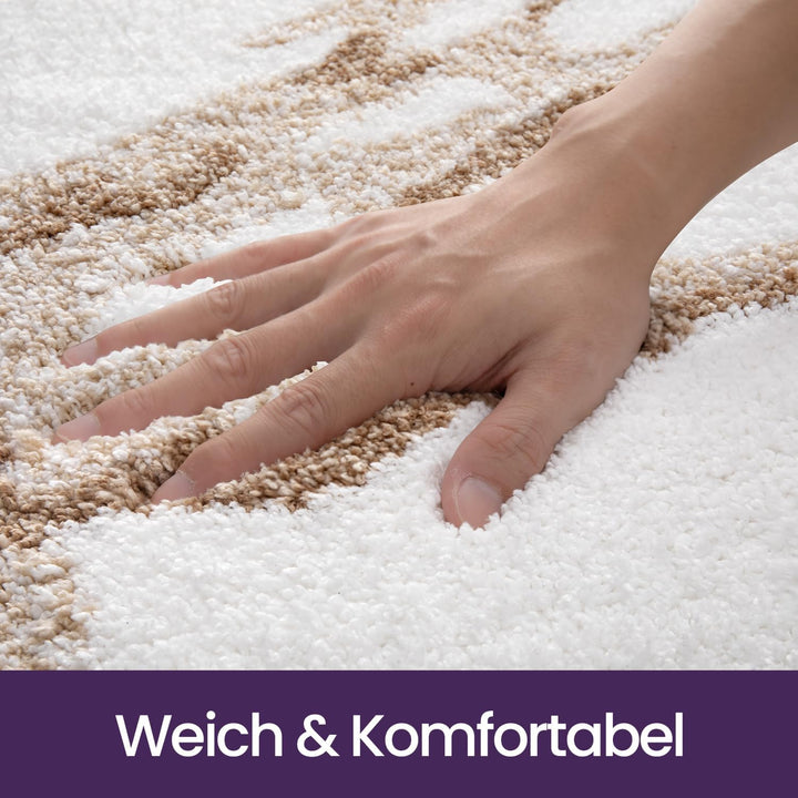 DEXI Badematte rutschfest 44 x 76 cm, waschbar Badezimmerteppich weich Badteppich Mikrofaser Saugfäh