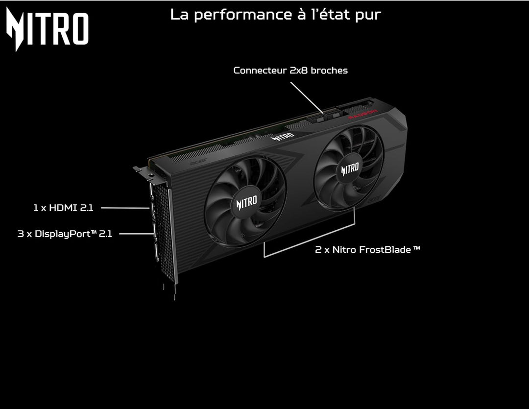 Acer Nitro Radeon RX 7600 XT OC 16GB GDDR6 - DP.Z3LWW.P02