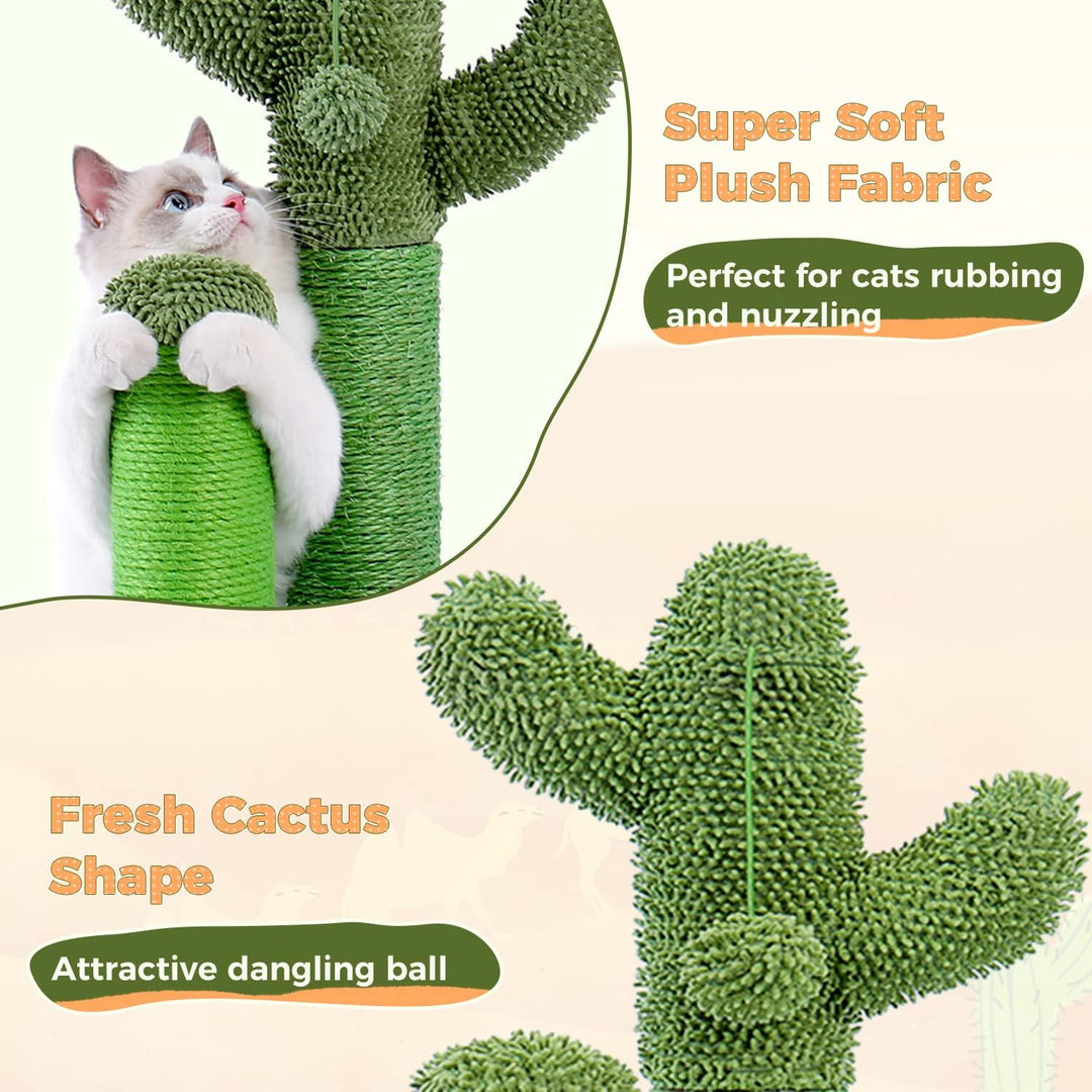 PAWZ Road Kratzbaum Kaktus, kreatives Katzenbaum-Design, 3 Pfosten in 1 Set, braun, L 68,5 cm L Brau