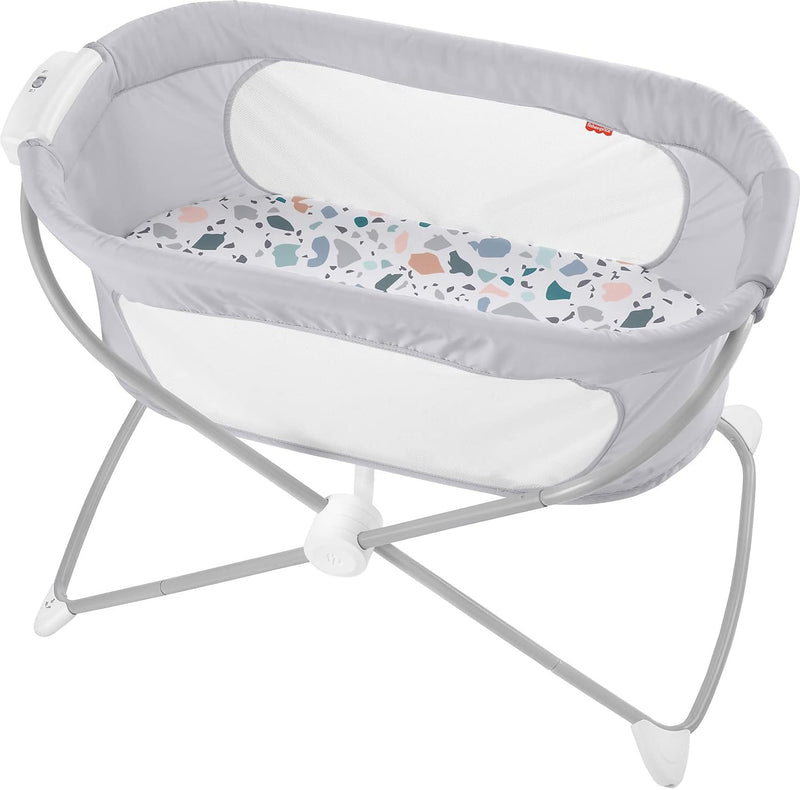 Fisher-Price GVG95: 3-in-1 Zusammenklappbares Beistellbettchen – Tragbare Wiege, Reisebett für Neuge