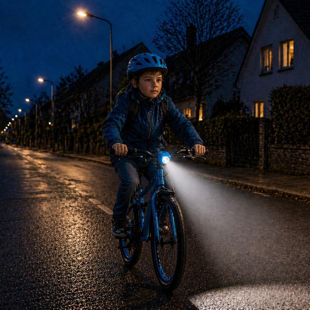 LED-MARTIN KIDDI Fahrradlicht Set, StVZO zugelassen, für Kinderfahrräder, Elektroroller & Laufräder,
