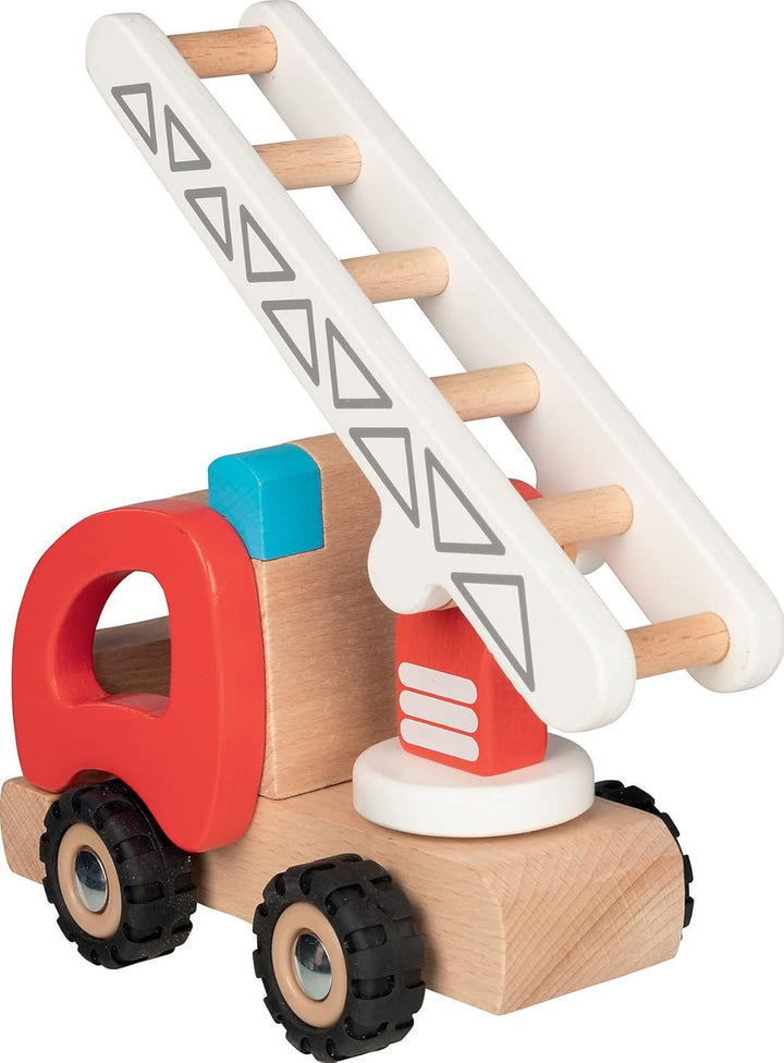 Goki Feuerwehr Leiterwagen: 19,6 x 9 x 13,9 cm, Holz, per Stück