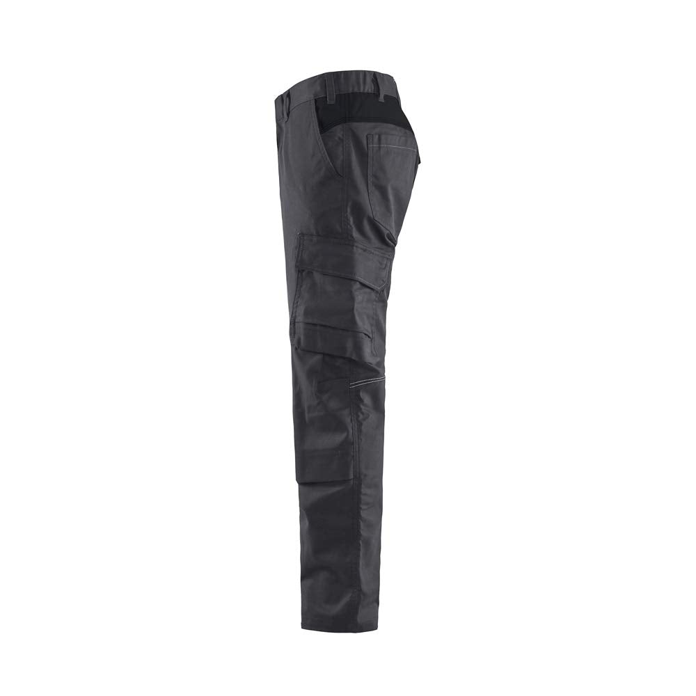 Blaklader 144818329699C62 Industrie Stretch Arbeitshose mit Kniepolstertaschen, Mittelgrau/Schwarz,
