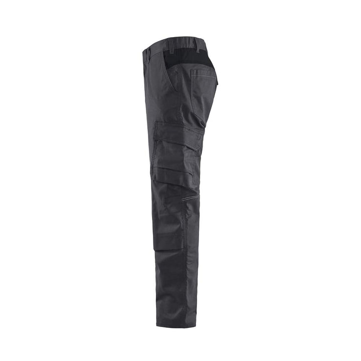 Blaklader 144818329699C62 Industrie Stretch Arbeitshose mit Kniepolstertaschen, Mittelgrau/Schwarz,