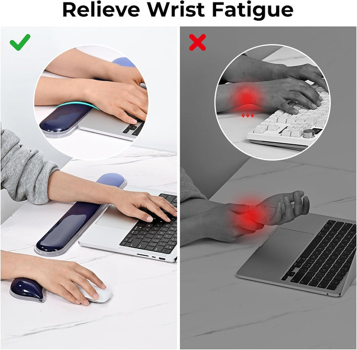 EooCoo Ergonomisches Mauspad mit Gel Handauflage + Handballenauflage Tastatur Satz, Gaming Mousepad