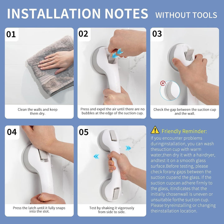 Newthinking Dusche Haltegriff mit Saugnapf 30CM, Haltegriff Dusche Ohne Bohren, Haltegriff Badewanne