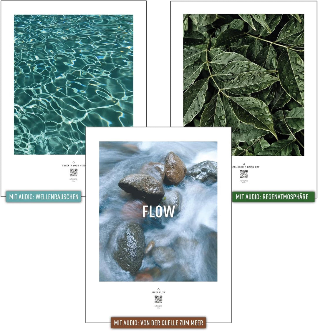 VALINA HÖRBAR RELAX | Hörbild | 3er-Set | Flow| Poster Poster / Papier 30cm x 40cm, Poster / Papier