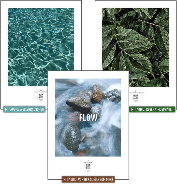 VALINA HÖRBAR RELAX | Hörbild | 3er-Set | Flow| Poster Poster / Papier 30cm x 40cm, Poster / Papier