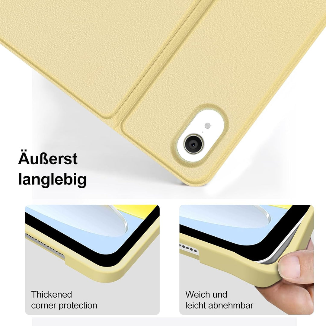 SENGBIRCH Tastaturhülle für iPad 10. Gen 10.9'' - QWERTZ Deutsche Touchpad Tastatur, Kabellose Abneh