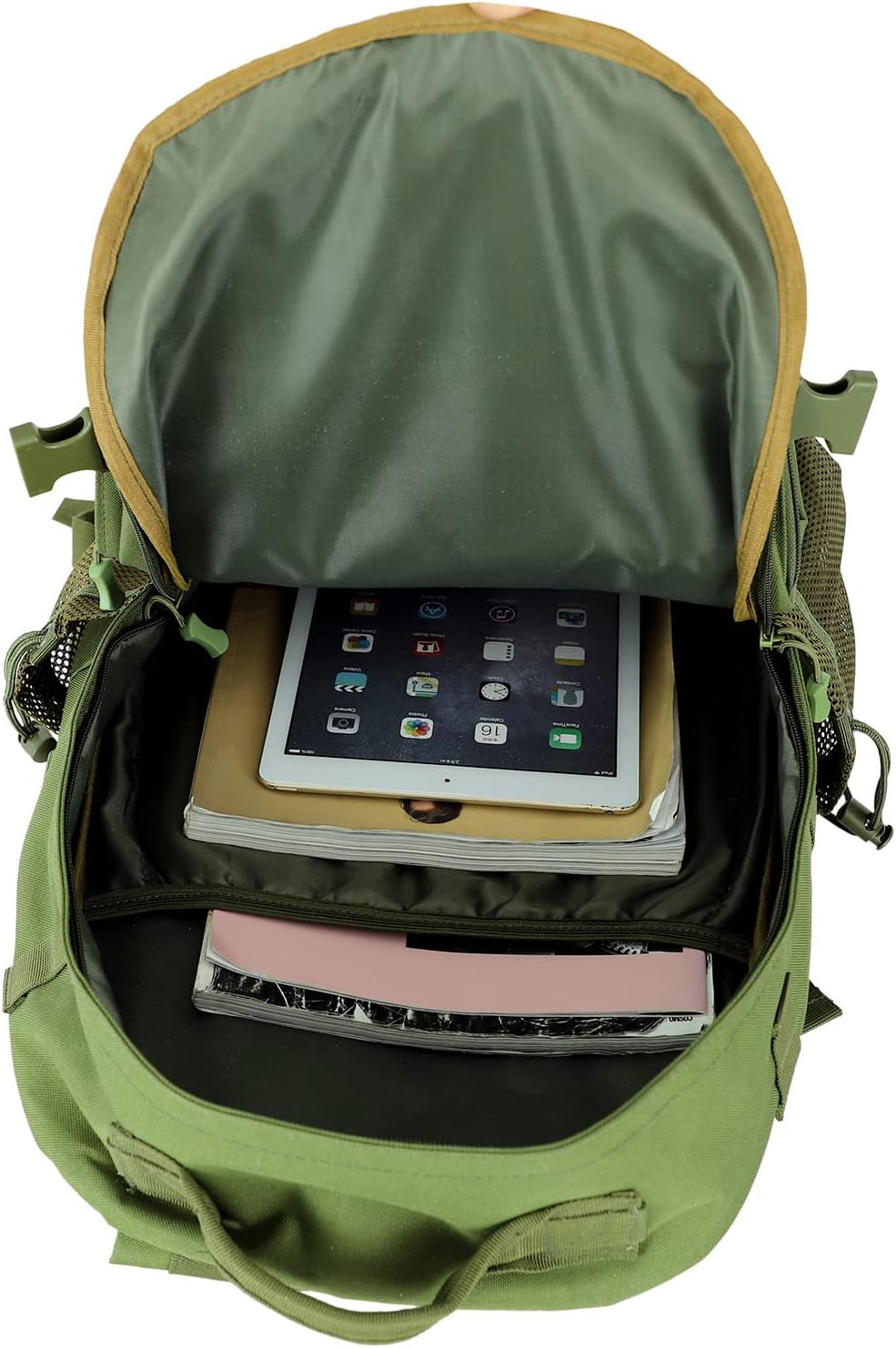 FALKENSTEJN Rucksack für Freizeit Outdooraktivitäten Schule Arbeit Multifunktionsrucksack Army 35L/4