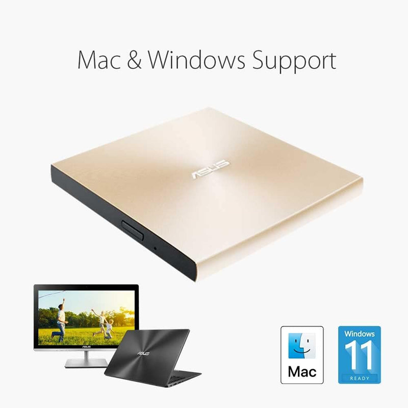 Asus ZenDrive U9M externer DVD-Brenner (für Apple MacBook & Windows PCs/Notebooks, inkl. USB-C Kabel