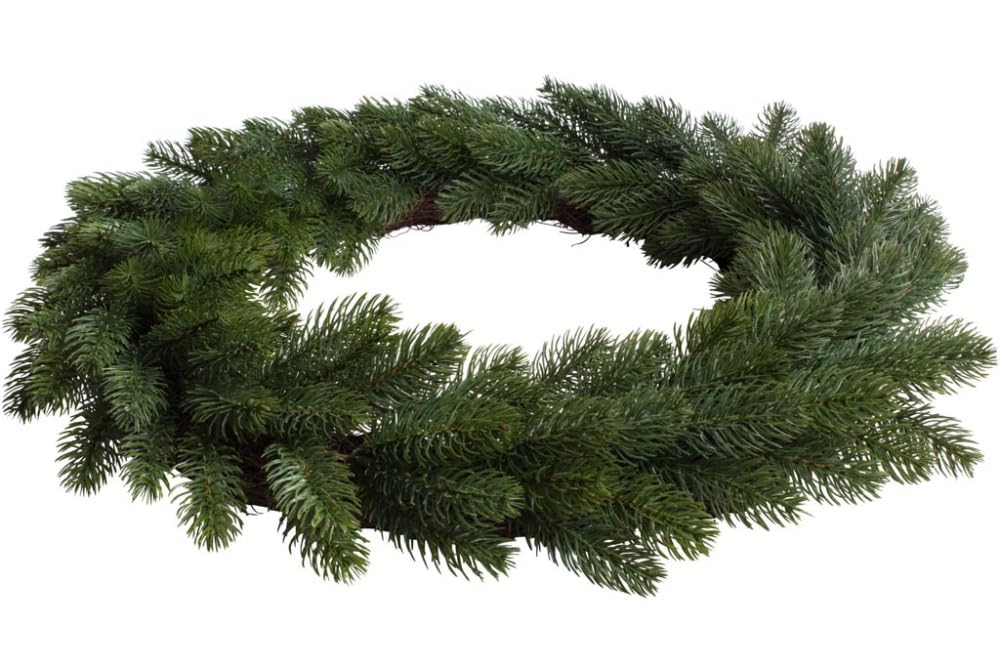 künstlicher Tannenkranz auf Reisig, Durchmesser ca. 55 cm, Farbe: dunkelgrün, 55 cm