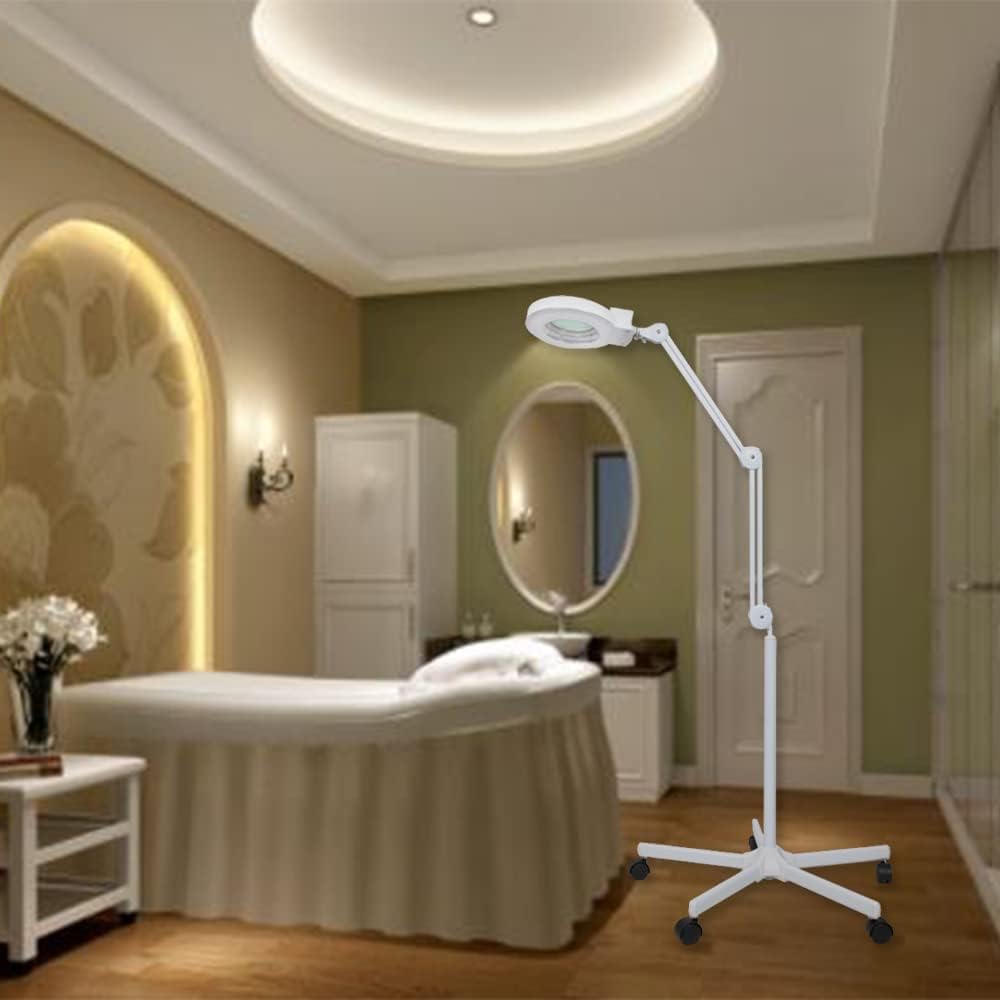 Concise Home LED Lupenlampe mit RollStativ Dioptrien Kosmetikleuchte Lupenleuchte